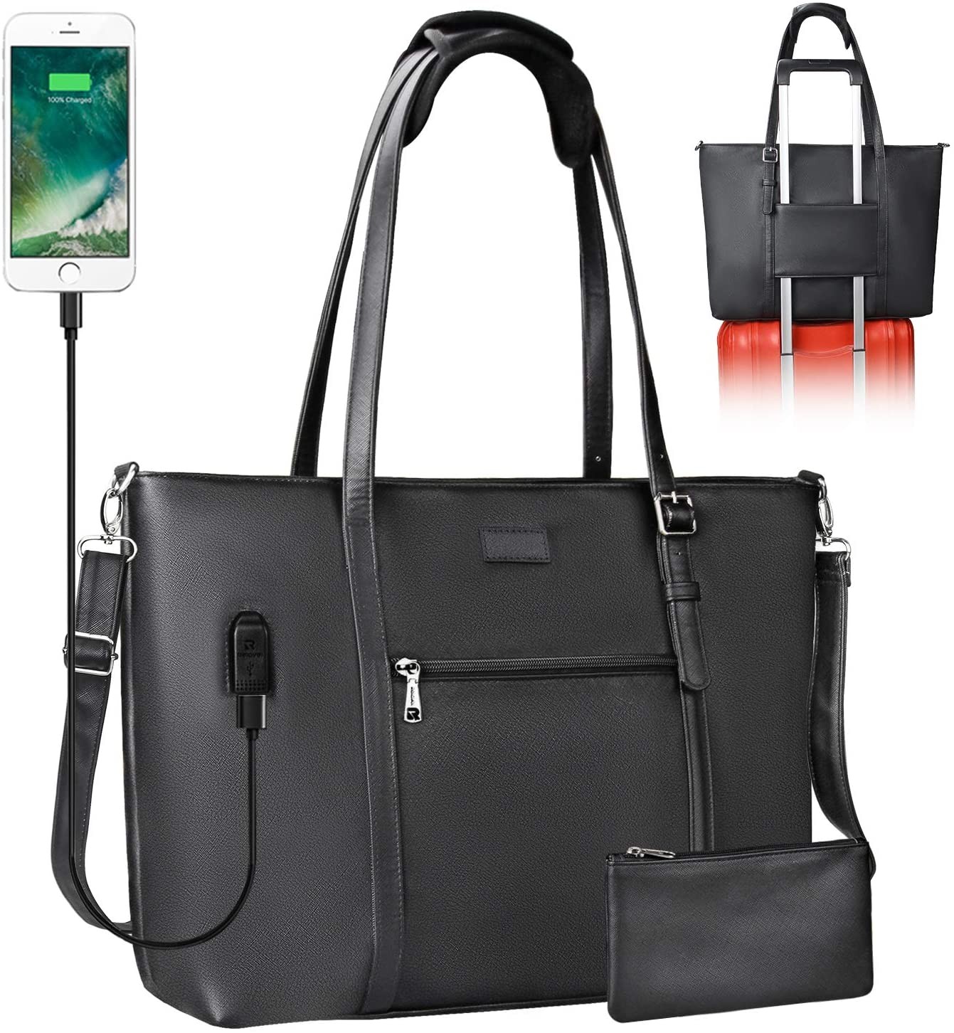 Chomeiu USB Laptop Organizer 15.6" Tote Bag/Purse