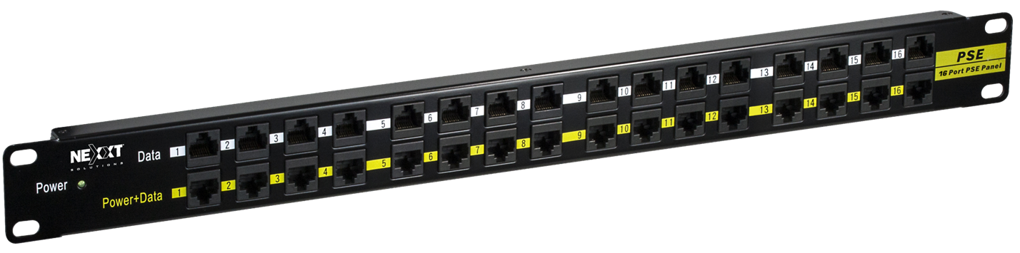 Nexxt 16-Port Passive PoE Patch Panel with Power Supply
