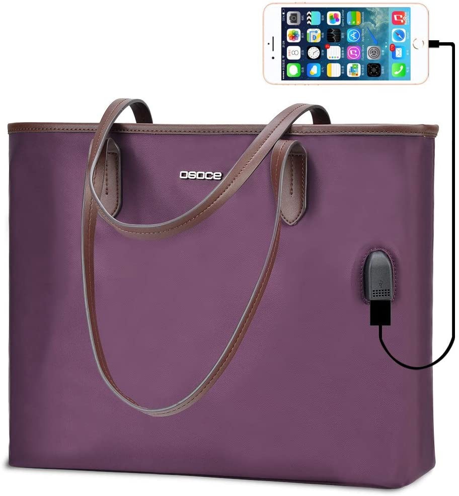 OSOCE 15.6" Purple Lightweight Laptop Briefcase Bag 